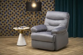Fotel rozkładany DRAGER VELVET szary HALMAR