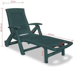 Zielony leżak ogrodowy z oparciem - Noki