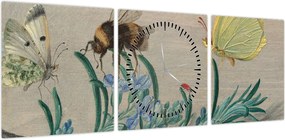 Obraz - Jan van Kessel the Elder, Insects and a Sprig of Rosemary, reprodukcje (z zegarem) (90x30 cm)