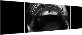 Obraz - Błyszczące usta (170x50 cm)