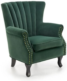 Fotel do salonu TITAN VELVET ciemnozielony HALMAR