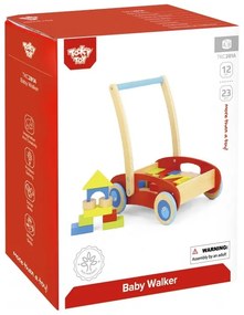Tooky toy drewniany chodzik pchacz dla dzieci + klocki 23 el.
