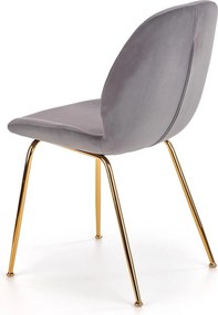Tapicerowane krzesło na złotych nogach K381 Halmar