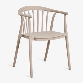 Zestaw 4 Sztaplowanych Krzeseł Ogrodowych Z Podłokietnikami Z Polipropylenu Ivor Moka Brown - Sklum