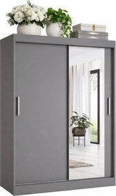 Antracytowa szafa przesuwna z lustrem 120 D0-H71