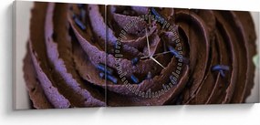 Obraz - Czekoladowa babeczka (z zegarem) (90x30 cm)