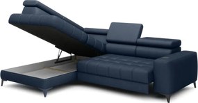 Narożnik BAGGIO Lewostronny z funkcją spania, wolnostojący tkanina LETTO 79 Granatowy WERSAL