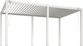 Pergola bioklimatyczna wolnostojąca aluminiowa z regulowanymi lamelami - 15 m² - biała - AMALFI