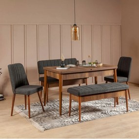 Ławka Vina Anthracite and Walnut