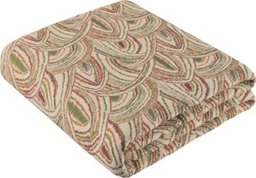 Narzuta pikowana w pasy kolor wielokolorowy tkanina strukturalna, wzorzysta