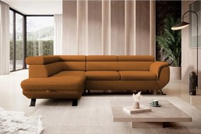 Narożnik RAVEN L Lewostronny wolnostojący z funkcją spania tkanina ARAGON 56 Brązowy WERSAL