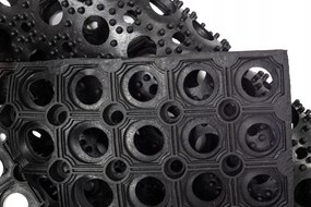 Wycieraczka 80x120cm Gumowa Plaster Miodu Wytrzymała Antypoślizgowa Ażurowa