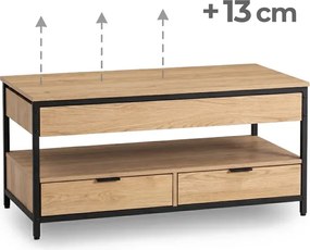 Ławostół Rozkładany LUCA 100 cm Dąb/Czarny Loft - Stół i Ława do Salonu