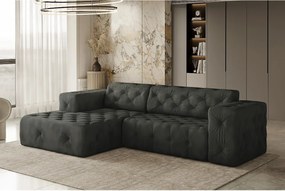 Narożnik w kształcie L LUX, tkanina Whisper, Grafitowy, Lewy