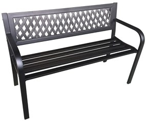 Czarna parkowa ławka ogrodowa z oparciem B9-P93