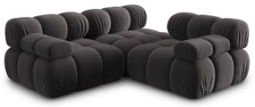 Ciemnoszara aksamitna sofa 282 cm Bellis – Micadoni Home