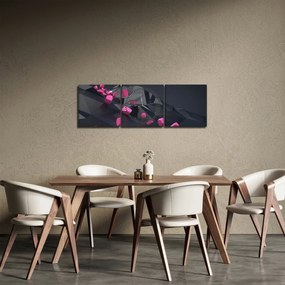 Obraz abstrakcji 3D (z zegarem) (90x30 cm)