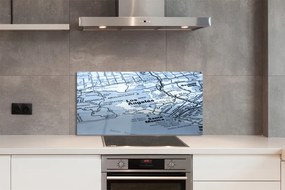 Szklany Panel Plan Miejskich Ulic