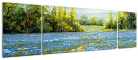 Obraz - Ścieżka w polu, obraz olejny (170x50 cm)