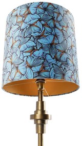 Lampa stołowa art deco brąz klosz welurowy motyle 40cm - Diverso ArtDeco Oswietlenie wewnetrzne