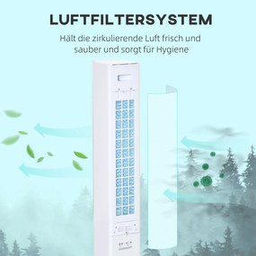 HOMCOM Wentylator Kolumnowy, Klimatyzator kolumnowy, Obrót o 52 stopnie, Cicha praca, 3 tryby pracy, 3 prędkości