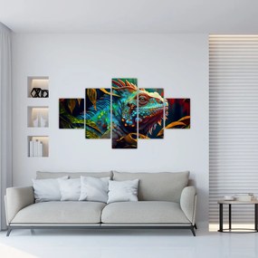 Obraz - Kolorowa iguana (125x70 cm)