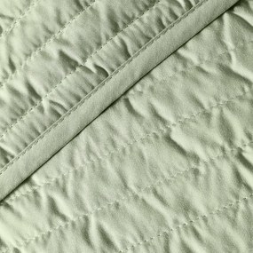 Zielona narzuta pikowana na łóżko dwuosobowe 220x230 cm Quilted Lines – Bianca