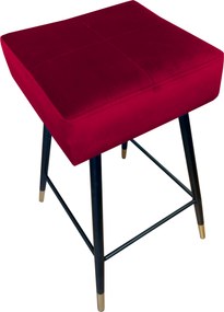 Hoker MAX krzesło barowe tkanina Welur podstawa metalowa : Kolor nogi - Czarno-złota stożek, Kolor tkaniny - VELVET - MG31, Typ siedziska - Siedzisko stałe