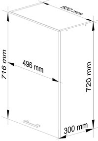 Biała minimalistyczna górna szafka kuchenna 50 cm  M9-D16