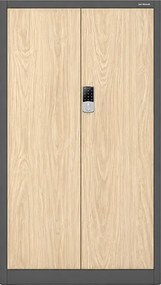 Biurowa szafa metalowa z zamkiem na szyfr antracytowa / dąb sonoma: Eco Design DANIEL, 900 x 1850 x 400 mm