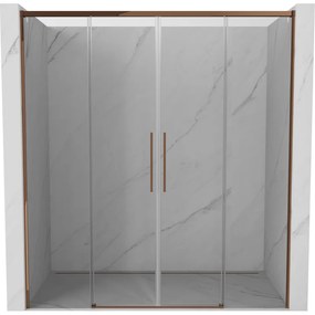 Mexen Rox drzwi prysznicowe rozsuwane 170 cm, transparent, różowe złoto - 8C2-170-002-60-00