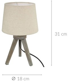 Lampka nocna na trójnogu MINI LIN, 31 cm