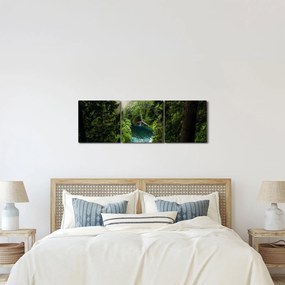 Obraz - Przestrzeń między drzewami (z zegarem) (90x30 cm)