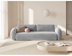 Jasnoszara aksamitna rozkładana/ze schowkiem sofa 262 cm Tonale – Cosmopolitan Design