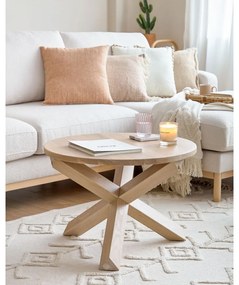 Okrągły stolik z litego drewna dębowego w naturalnym kolorze ø 65 cm Lotus – Kave Home