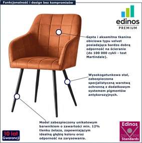 Zestaw 2 pomarańczowych krzeseł pikowanych M3-H13