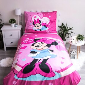 Dziecięca pościel jednoosobowa z mirowłókna 140x200 cm Minnie Sweet Like Me – Jerry Fabrics