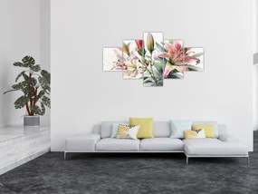 Obraz - Lilie, ilustracje (125x70 cm)
