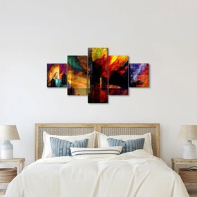 Obraz - Kolorowa abstrakcja miasta (125x70 cm)