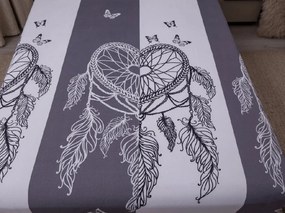 PrzytulneMieszkanie.pl Prześcieradło z mikrofibry TIRSO szaro-białe 90x200 cm