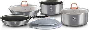 Aluminiowy srebrny zestaw garnków z pokrywkami S4-C65