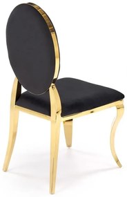 Krzesło tapicerowane K556 VELVET czarne/złote HALMAR