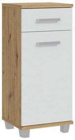 Szafka łazienkowa VENOM biała/dąb artisan