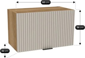 Zestaw Mebli Kuchennych MODERN 200 cm Kaszmir/Dąb Ryflowany Nowoczesny