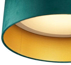 Nowoczesna lampa sufitowa zielony aksamit 40 cm z LED z 3-stopniową regulacją ściemniania - Sue Nowoczesny Oswietlenie wewnetrzne
