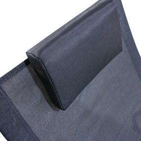 Outsunny leżak ogrodowy na biegunach z poduszką stal i texteline czarny odporny na warunki atmosferyczne 105x62x88cm | Aosom PL