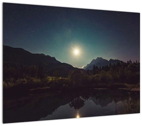 Obraz na szkle - nocne niebo (70x50 cm)