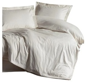 Kremowa pościel dwuosobowa z satyny bawełnianej 240x220 cm Stripe – Mijolnir