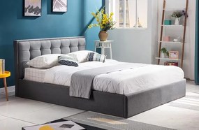 Szare dwuosobowe łóżko do sypialni 160x200 cm - Piazzi