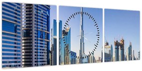 Obraz - Dubaj rano (z zegarem) (90x30 cm)